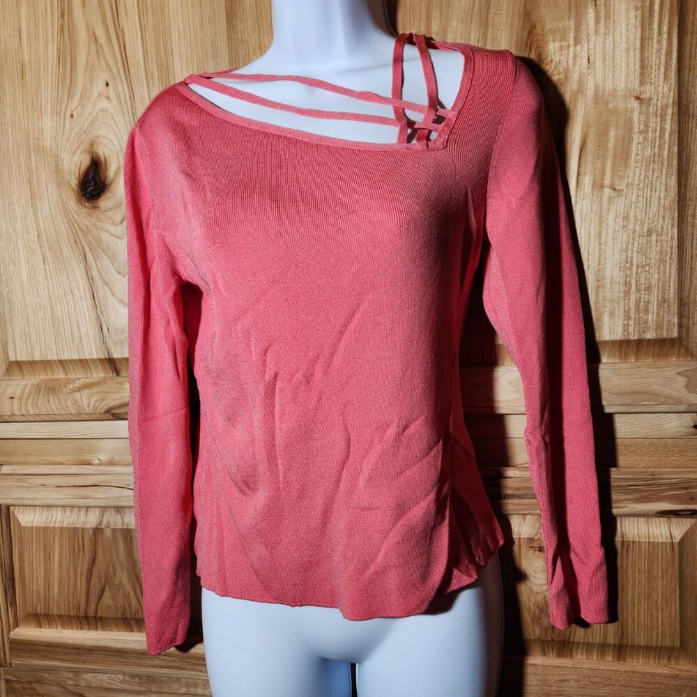 Tailor B Moss Women’s Knit Top Small – Criss Cross Neckline – Rayon Nylon